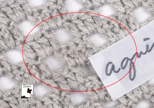 agnes b. Openwork Check Knitting Scarf K-162790_005