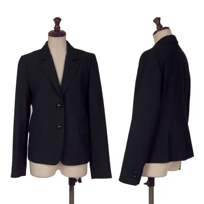 MARGARET HOWELL Wool Herringbone Covered Button Jacket