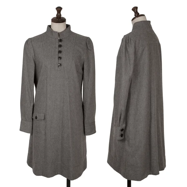MARC JACOBS Stand Collar Wool Dress Grey 4 K-162792_001