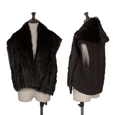MARC by MARC JACOBS Rabbit Fur Collar Knit Vest