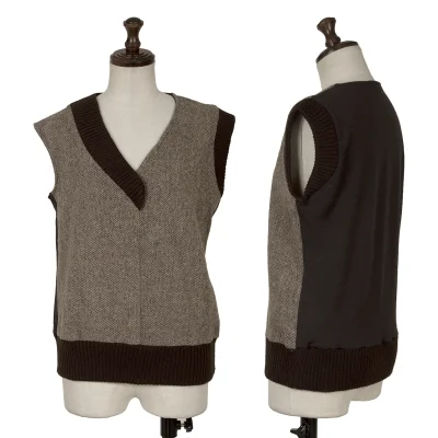 A/T Tweed Switching Knit Vest