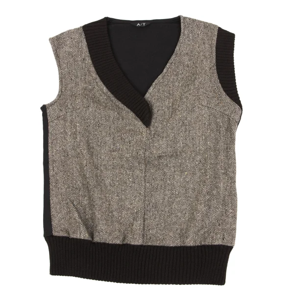 A/T Tweed Switching Knit Vest K-162803_002