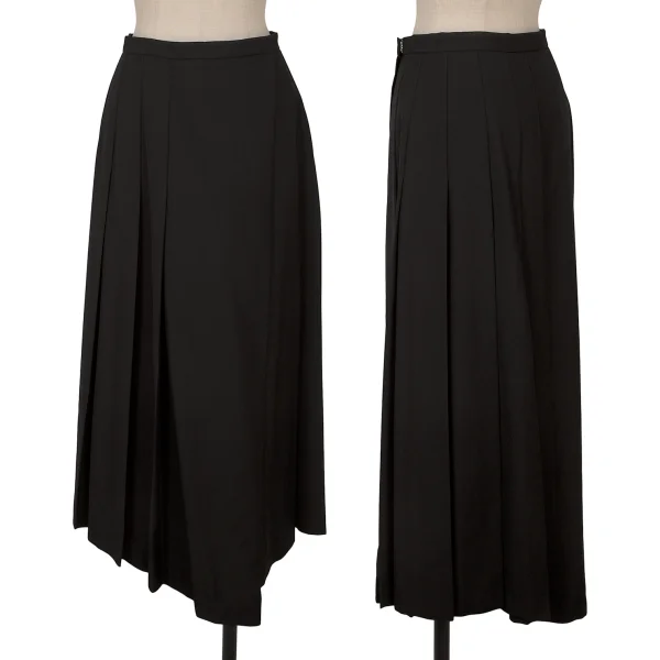 A/T Wool Pleats Switching Skirt Black M K-162806_001