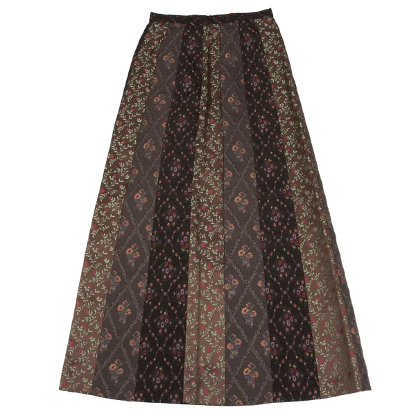 A/T Flower Jacquard Switching Flare Skirt K-162808_002