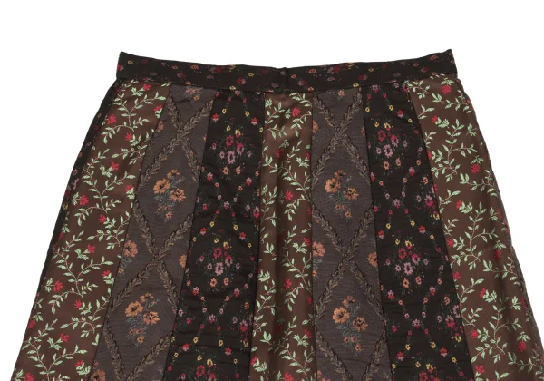 A/T Flower Jacquard Switching Flare Skirt K-162808_003