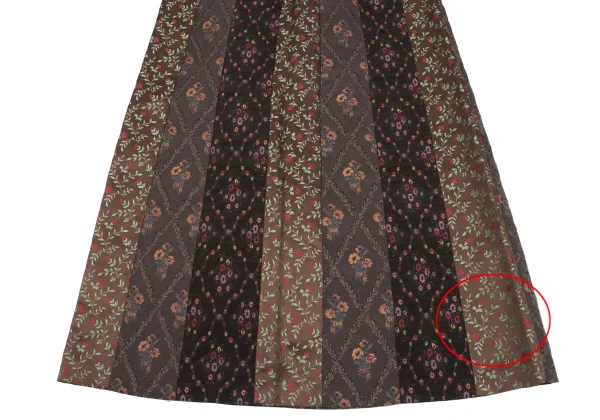 A/T Flower Jacquard Switching Flare Skirt K-162808_004