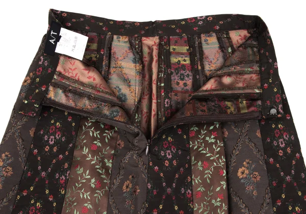 A/T Flower Jacquard Switching Flare Skirt K-162808_009