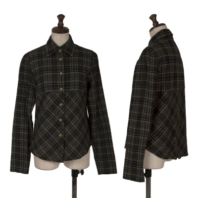 gigli Wool Check Switching Blouse