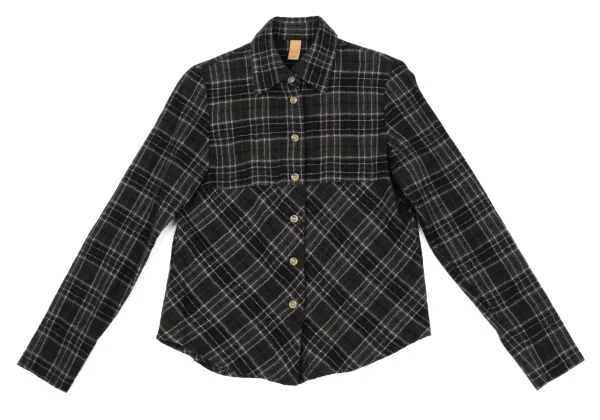 gigli Wool Check Switching Blouse K-162809_002