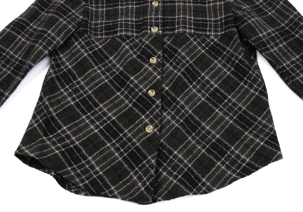gigli Wool Check Switching Blouse K-162809_008
