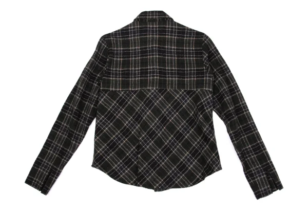 gigli Wool Check Switching Blouse K-162809_010