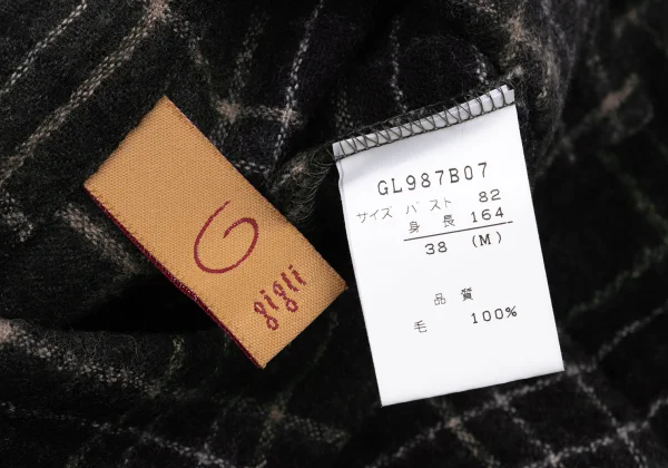 gigli Wool Check Switching Blouse K-162809_012