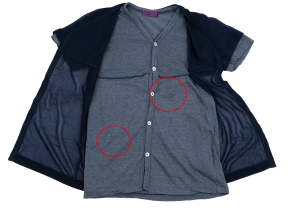 COMME des GARCONS Dyed Switching Layered Short Sleeve Cardigan K-162817_011