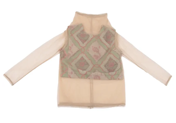 COMME des GARCONS Front Shaggy Floral Docking See Through Top K-162818_002