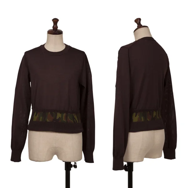 COMME des GARCONS Poly Camouflage Tape Knit Sweater Brown XS-S K-162820_001