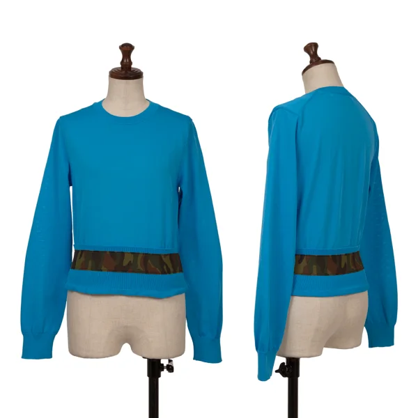 COMME des GARCONS Poly Camouflage Tape Knit Sweater Sky blue XS-S K-162821_001