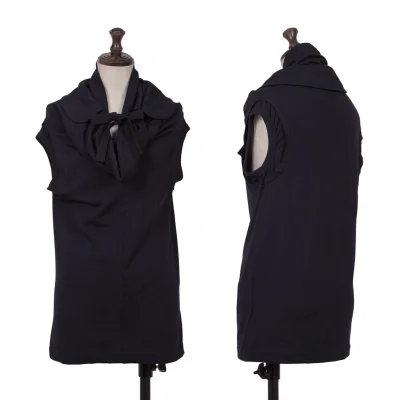 COMME des GARCONS Wool Round Collar Cord Design Sleeveless Top
