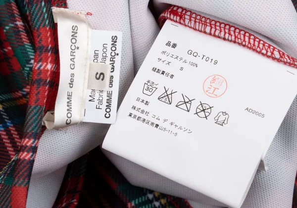 COMME des GARCONS Poly Checked T Shirt K-162827_014