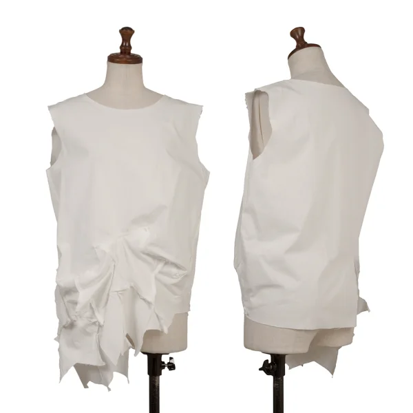 COMME des GARCONS Washed Hem Star Paste Sleeveless Blouse White M K-162833_001