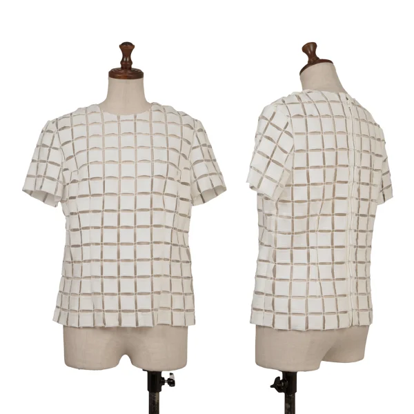 COMME des GARCONS Box Tulle Layered Short Sleeve Top White XS-S K-162834_001