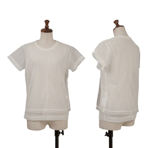 COMME des GARCONS See-through Layered T Shirt White XS-S K-162837_001