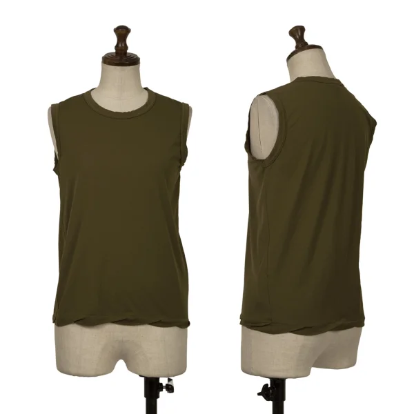 COMME des GARCONS Dyed Poly Tank Top Khaki XS-S K-162845_001