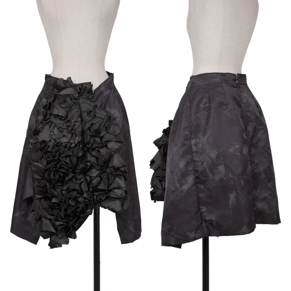 COMME des GARCONS Nylon Ruffle Embellished Switching Skirt Black S K-162848_001