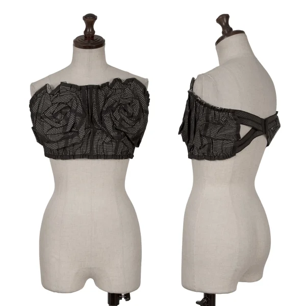 COMME des GARCONS Mesh Layered Floral Corsage Corset Black Free K-162857_001
