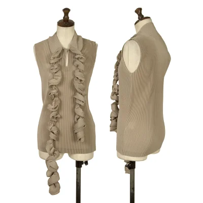 ISSEY MIYAKE Curl Ribbon Design Sleeveless Shirt