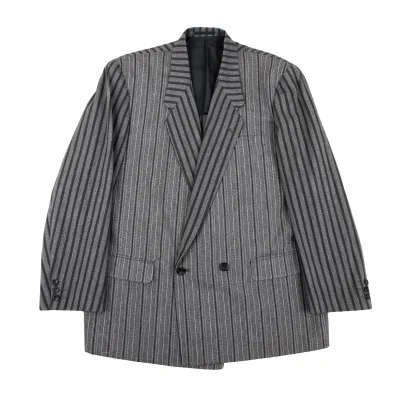 OMME des GARCONS HOMME Cotton Striped Double Breasted Jacket
