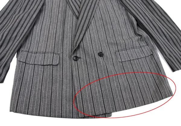 OMME des GARCONS HOMME Cotton Striped Double Breasted Jacket K-162875_007