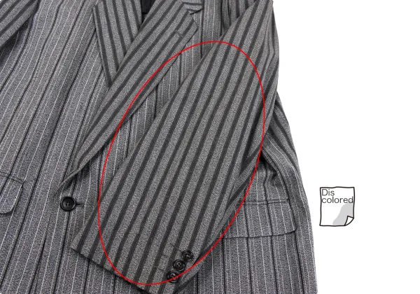 OMME des GARCONS HOMME Cotton Striped Double Breasted Jacket K-162875_009