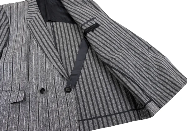 OMME des GARCONS HOMME Cotton Striped Double Breasted Jacket K-162875_012