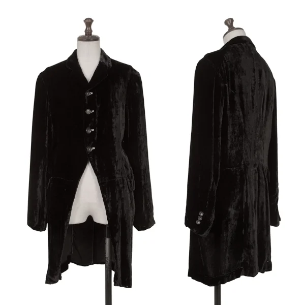 COMME des GARCONS Dyed Velour Long Jacket Black S-M K-162876_001