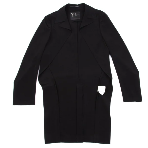 Y's Crape De Chine Cutaway Long Jacket K-162880_002