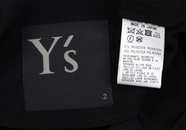 Y's Crape De Chine Cutaway Long Jacket K-162880_017