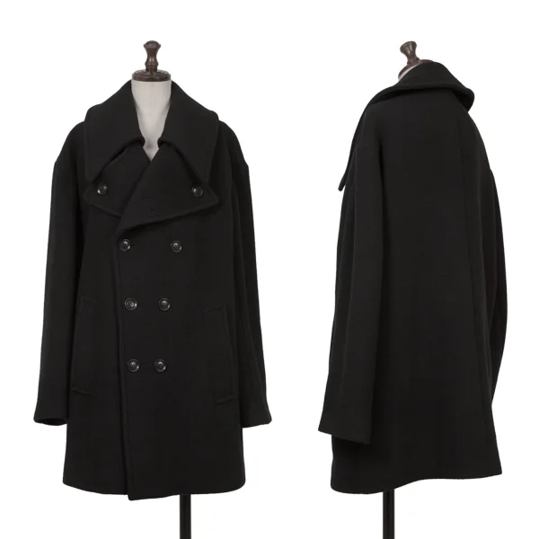 Y's Wool Mossa Pea Coat Black 1 K-162881_001