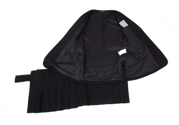 Yohji Yamamoto FEMME Monogram Leather Pleated Skirt Docking Jacket K-162883_011