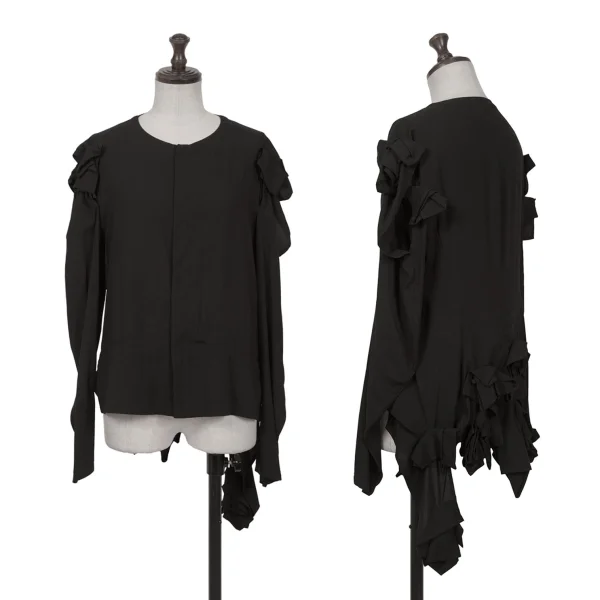 Yohji Yamamoto FEMME Rayon Fold Design Jacket Black 2 K-162885_001