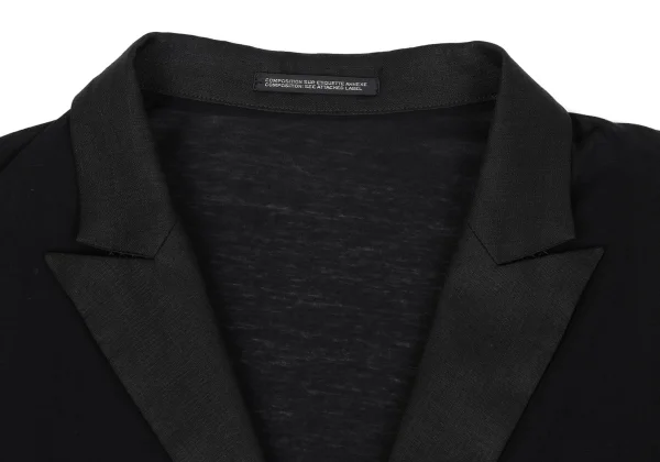Yohji Yamamoto FEMME Cotton Linen Switching Gather Long Jacket K-162886_004