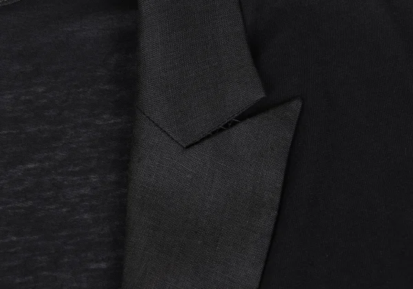 Yohji Yamamoto FEMME Cotton Linen Switching Gather Long Jacket K-162886_005