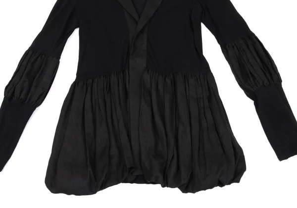 Yohji Yamamoto FEMME Cotton Linen Switching Gather Long Jacket K-162886_009