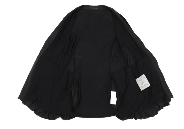 Yohji Yamamoto FEMME Cotton Linen Switching Gather Long Jacket K-162886_012
