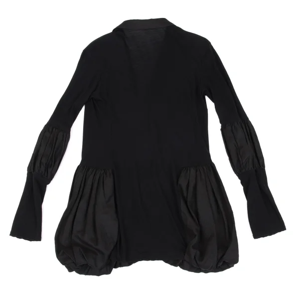 Yohji Yamamoto FEMME Cotton Linen Switching Gather Long Jacket K-162886_013