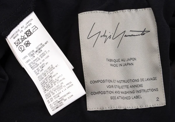 Yohji Yamamoto FEMME Cotton Linen Switching Gather Long Jacket K-162886_017
