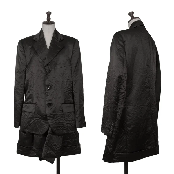 COMME des GARCONS Poly Layered Design Shiny Jacket Black M K-162889_001