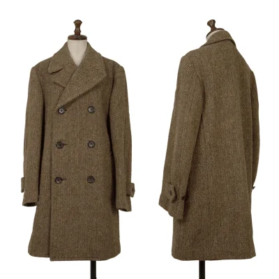 tricot COMME des GARCONS Wool Herringbone Double Half Coat