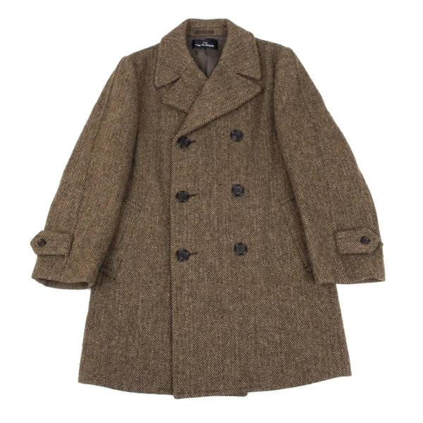 tricot COMME des GARCONS Wool Herringbone Double Half Coat K-162890_002