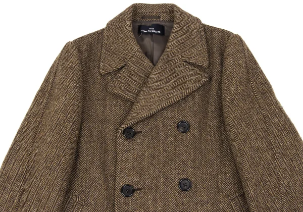 tricot COMME des GARCONS Wool Herringbone Double Half Coat K-162890_003