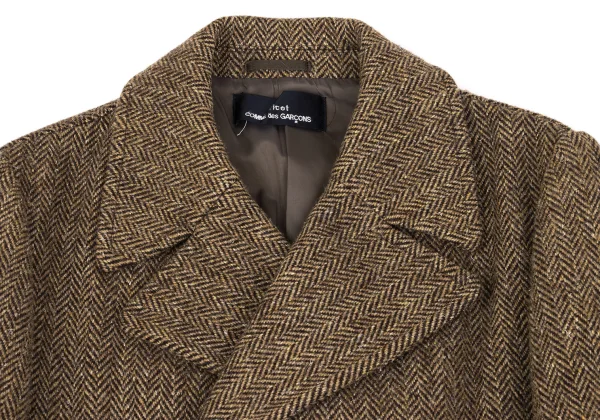 tricot COMME des GARCONS Wool Herringbone Double Half Coat K-162890_004